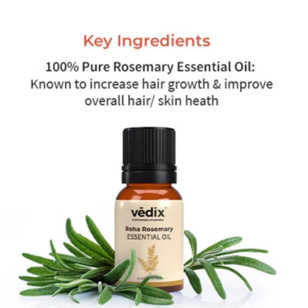 Vēdix Roha Rosemary Essential Oil & Comb - Picture 2 of 9